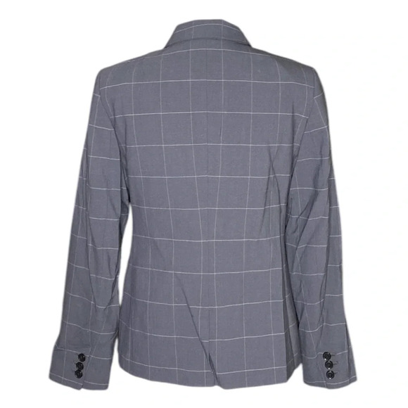 BANANA REPUBLIC Women’s Double Breasted Windowpane Wool Office Siren Blazer Sz 6 - Picture 6 of 10